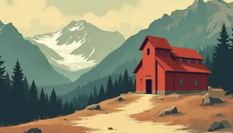 Illustration of a alaska landscape