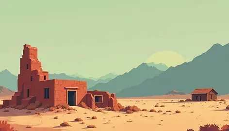 Illustration of a desert landscape