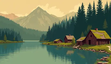 Illustration of a forest landscape