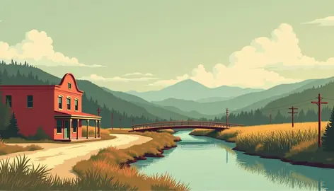 Illustration of a midwest landscape