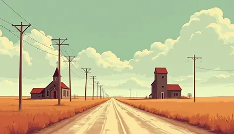 Illustration of a plains landscape